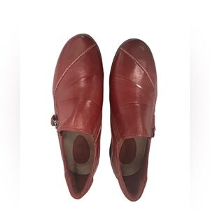 Earth Shoes Womens SZ 10 Red Bordeaux Leather Loafers Anise Comfort